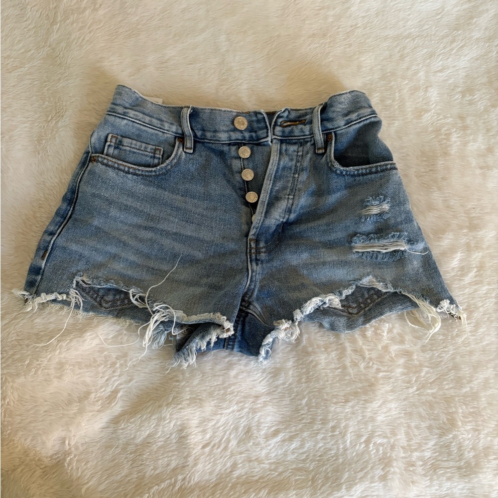 PacSun Light Blue Distressed Jean Shorts